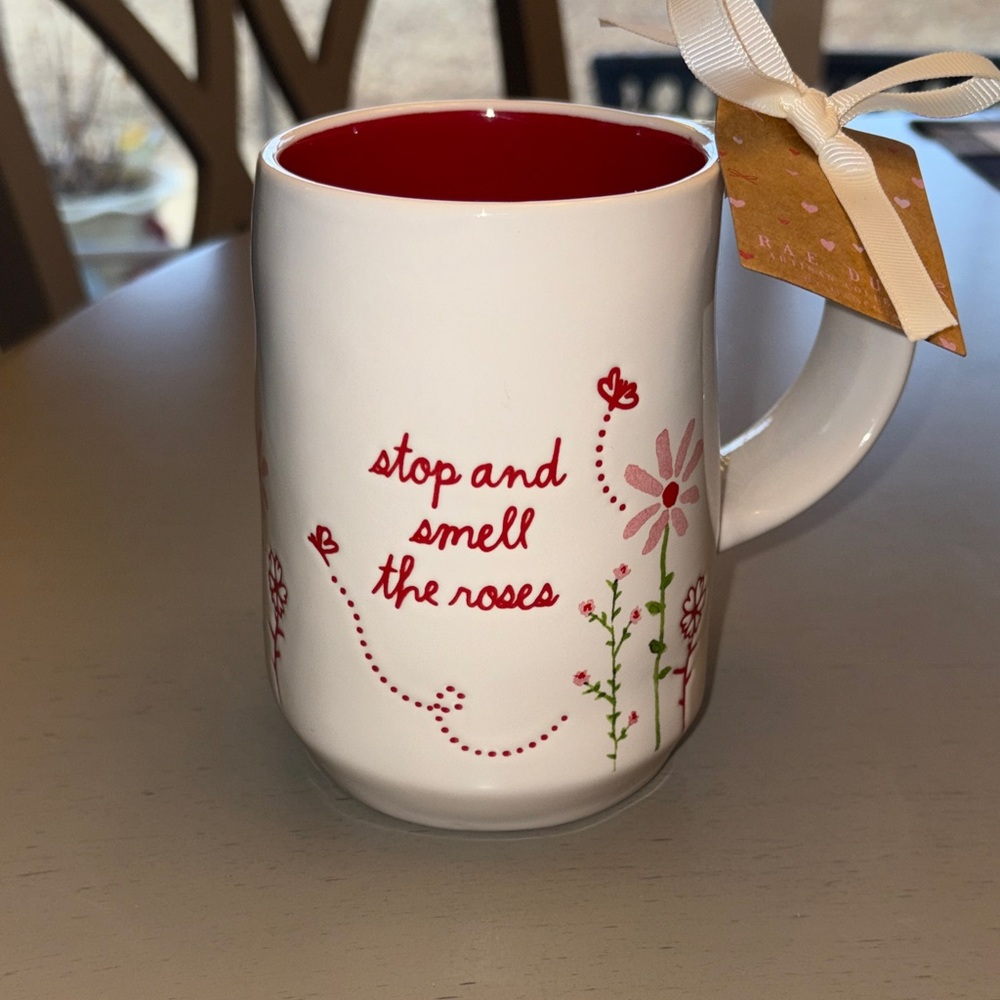 Rae Dunn Stop and Snell the Roses Mug